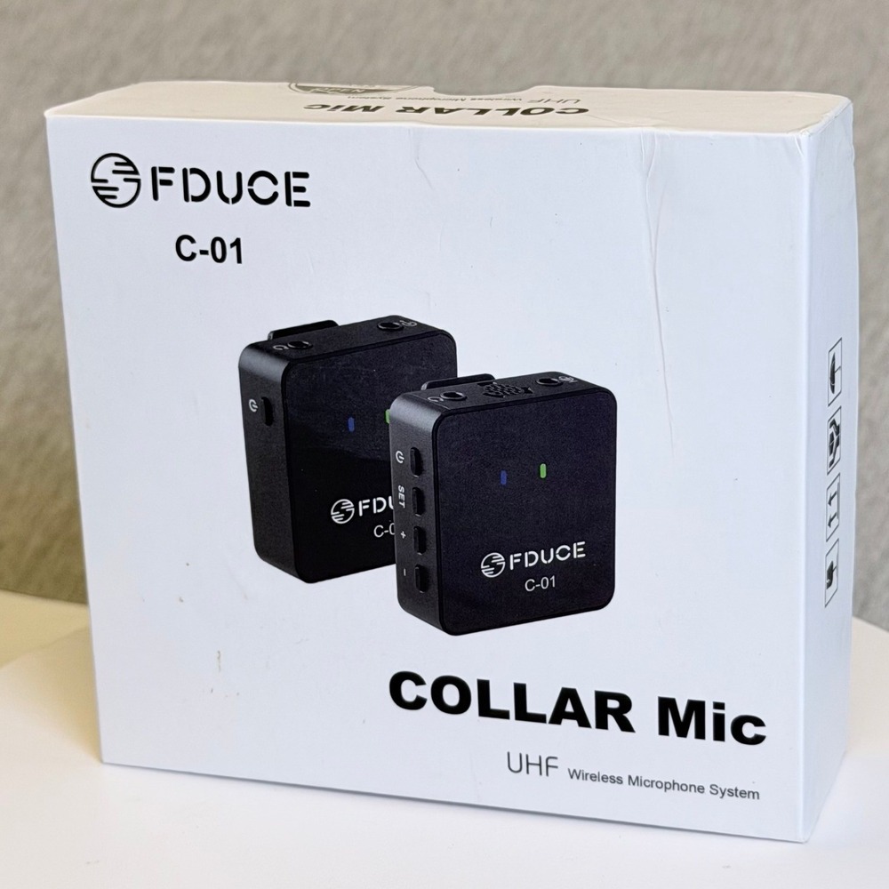 FDUCE C-01 UHF Wireless Microphone System Collar Mic Noise Canceling Black